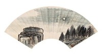 齐白石 夜色 扇面镜心